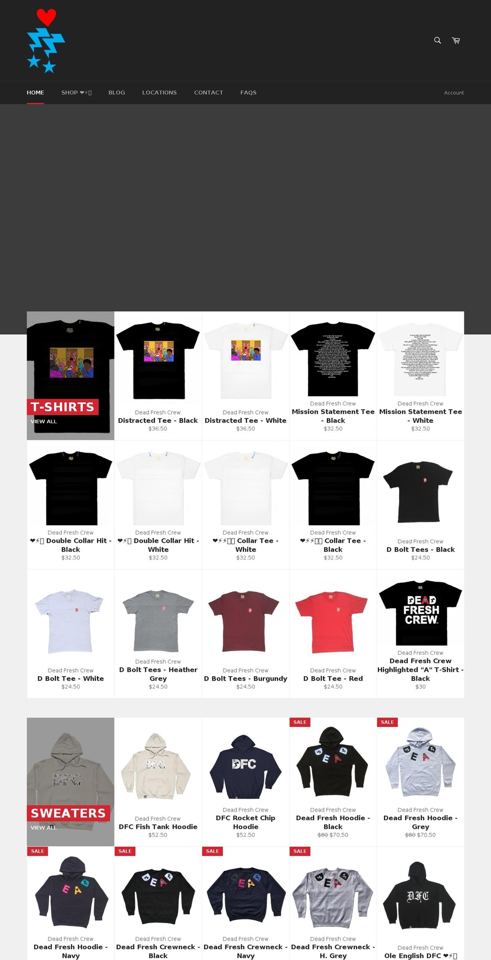 deadfreshcrew.com shopify website screenshot