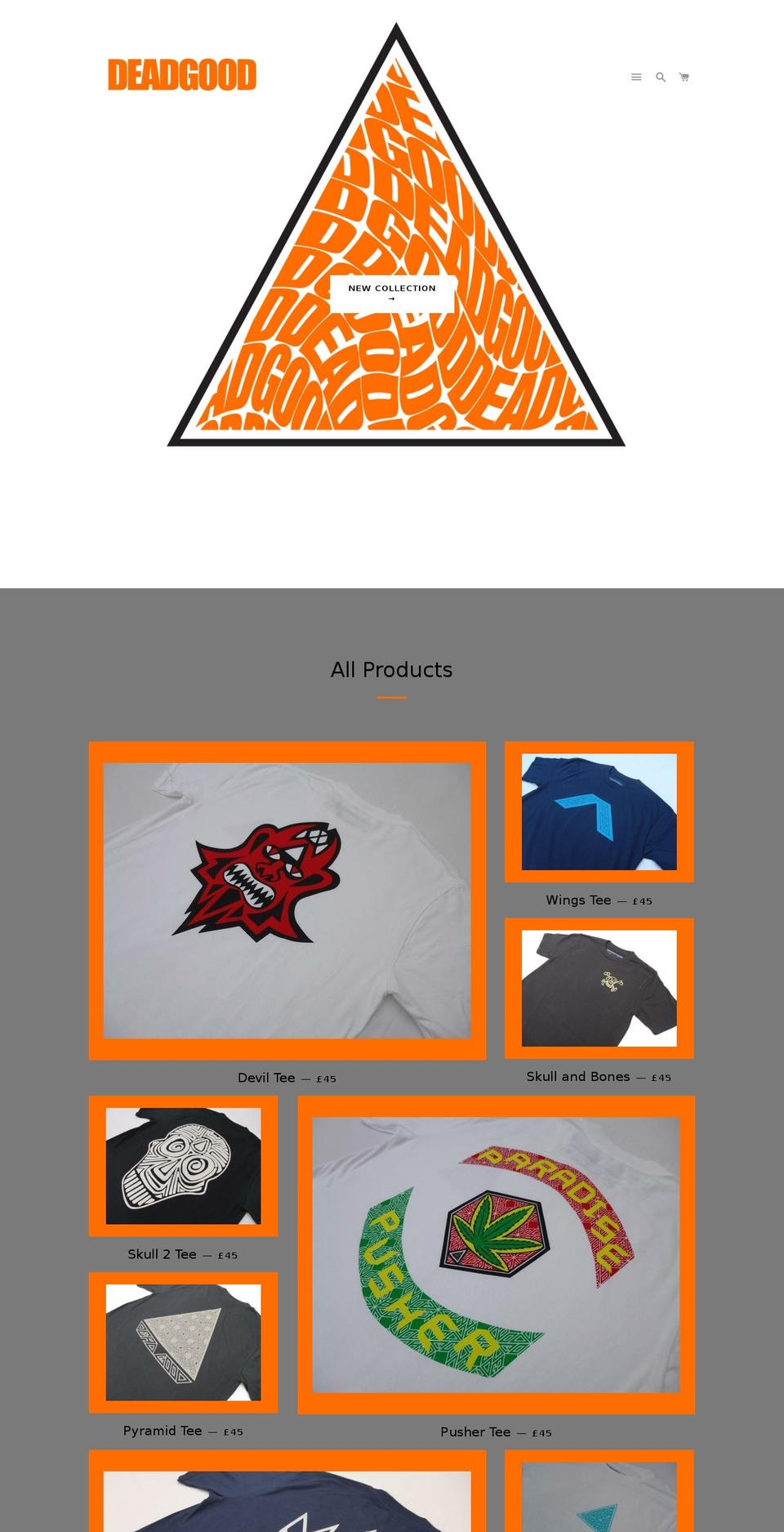 deadgoodclothing.com — Shopify storefront screenshot