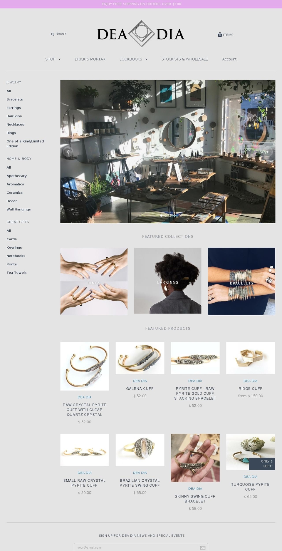 deadiajewelry.com shopify website screenshot