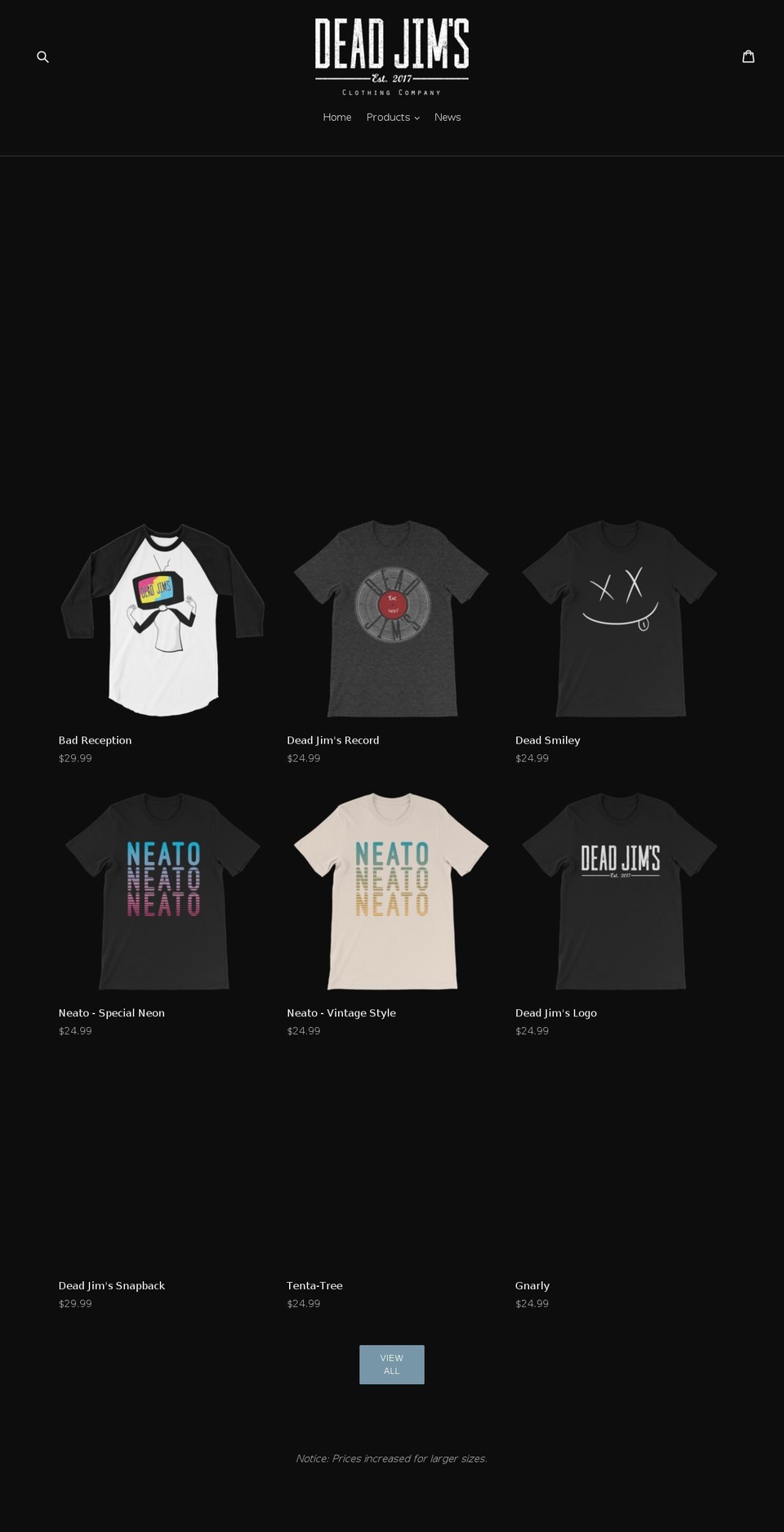 deadjims.com — Shopify storefront screenshot