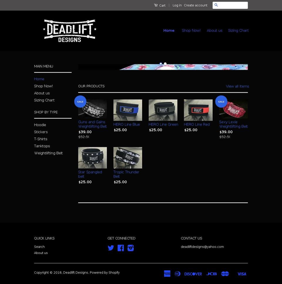 deadliftdesigns.com shopify website screenshot