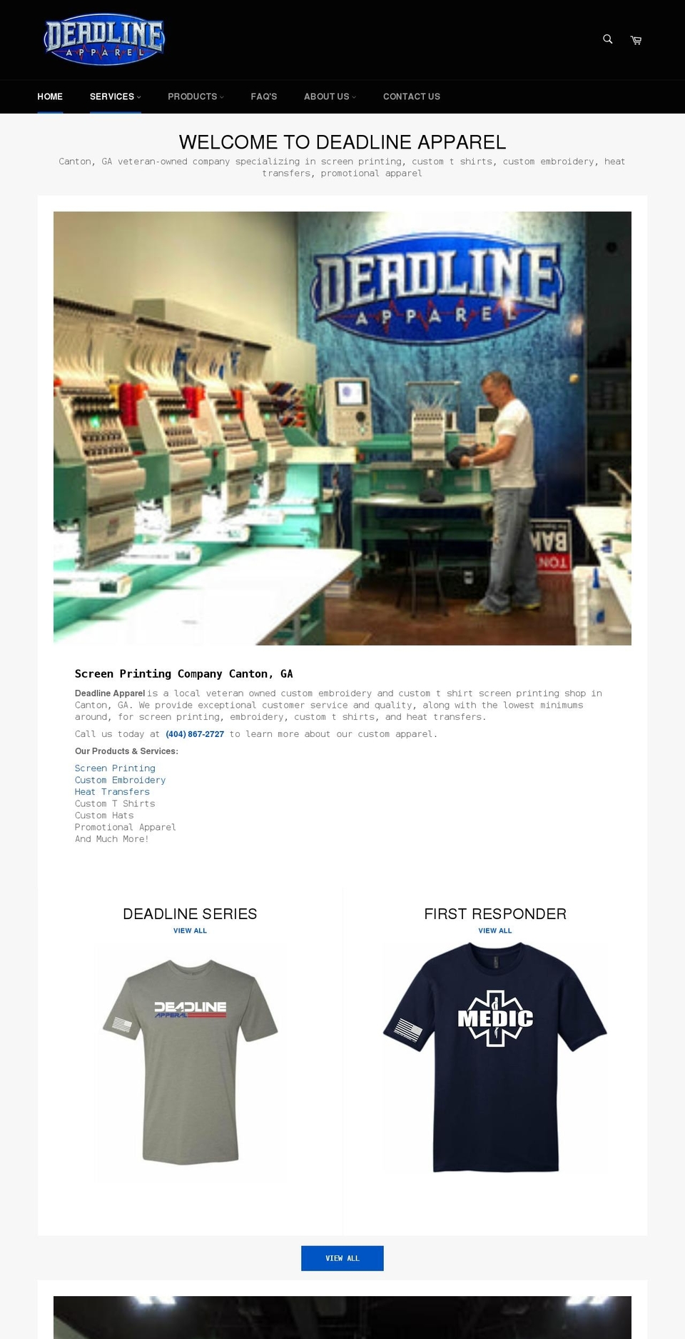 deadlineapparel.com shopify website screenshot