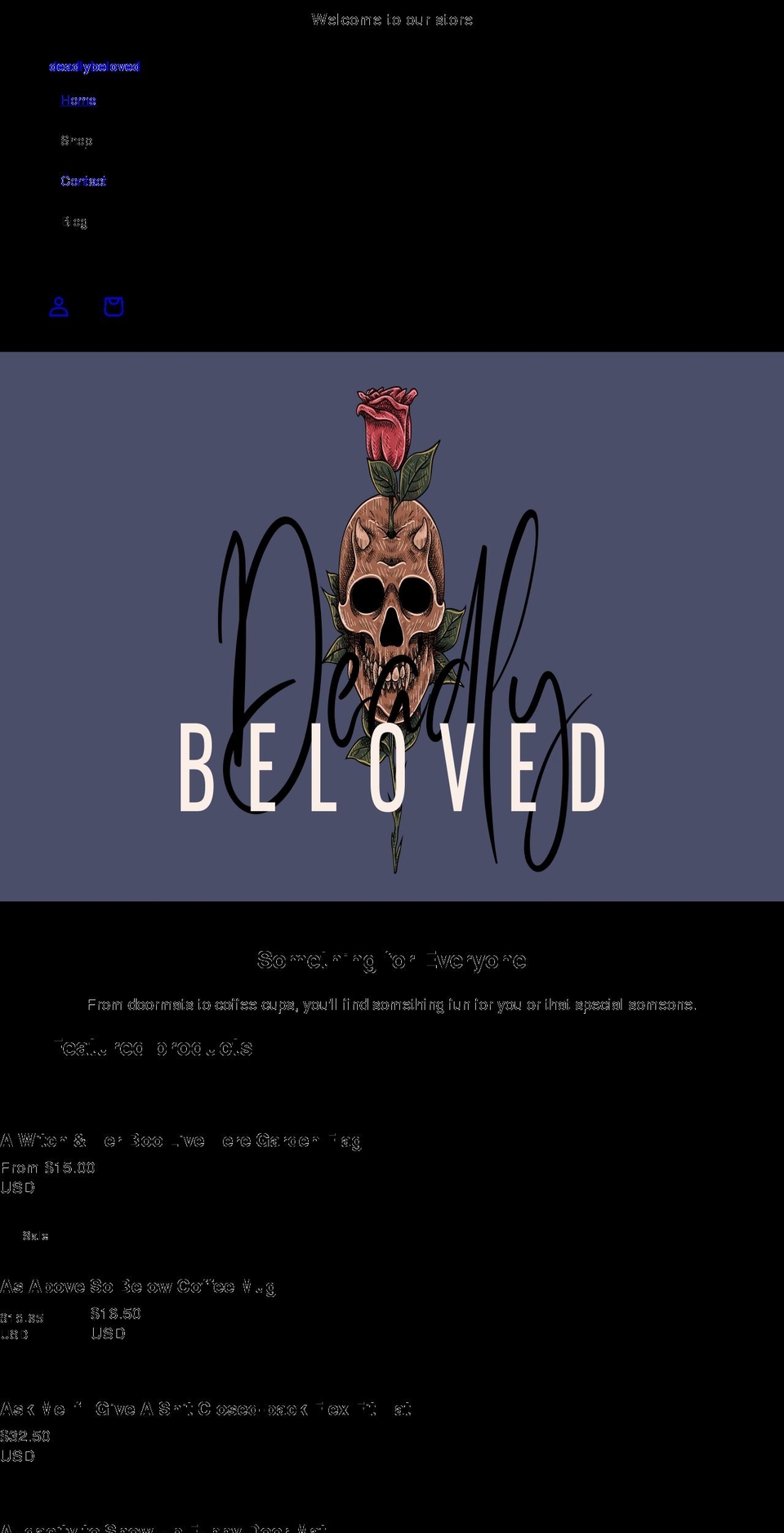 deadlybeloved.com shopify website screenshot