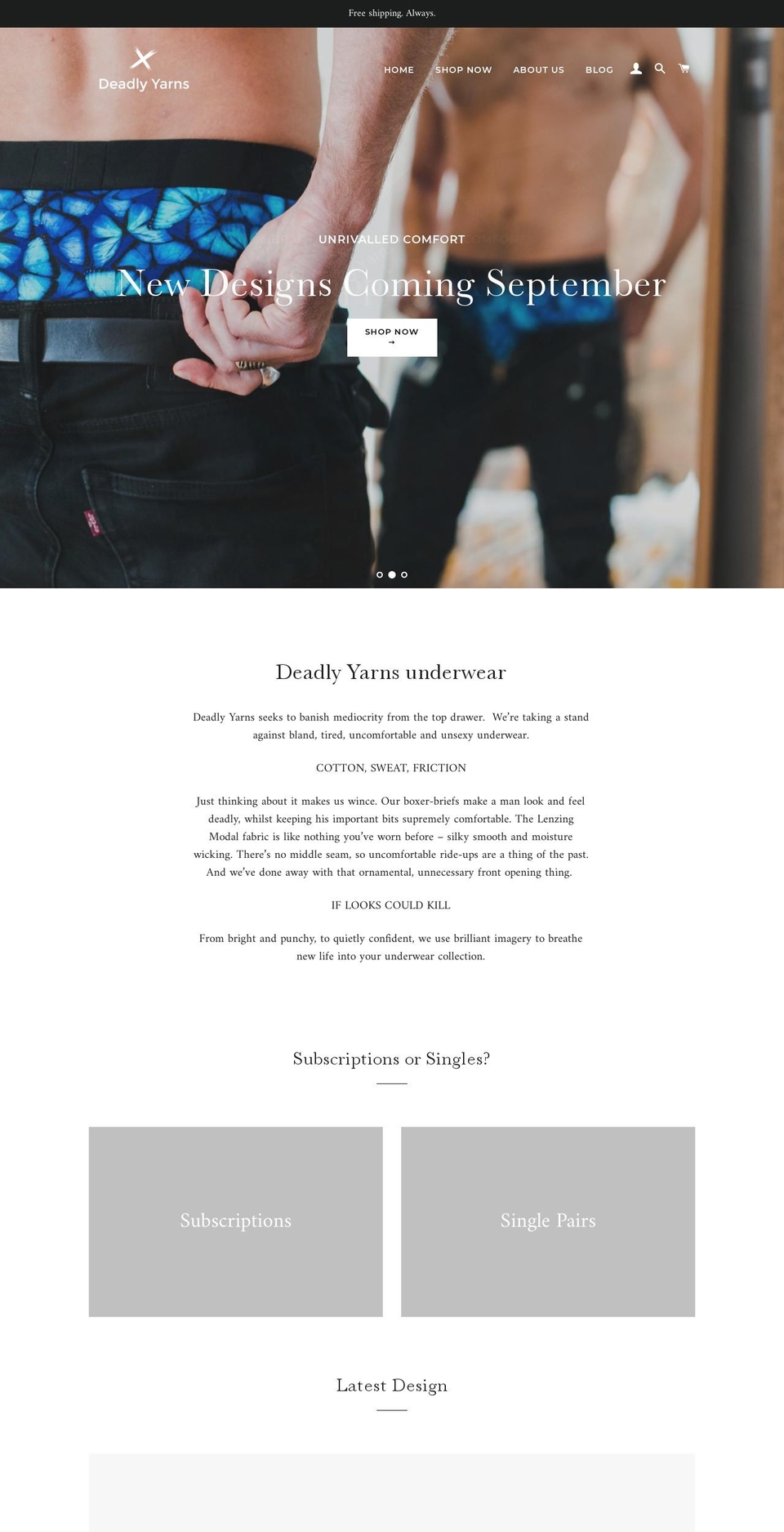 deadlyyarns.com — Shopify storefront screenshot