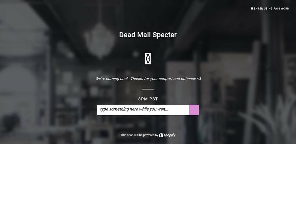 deadmallspecter.com — Shopify storefront screenshot