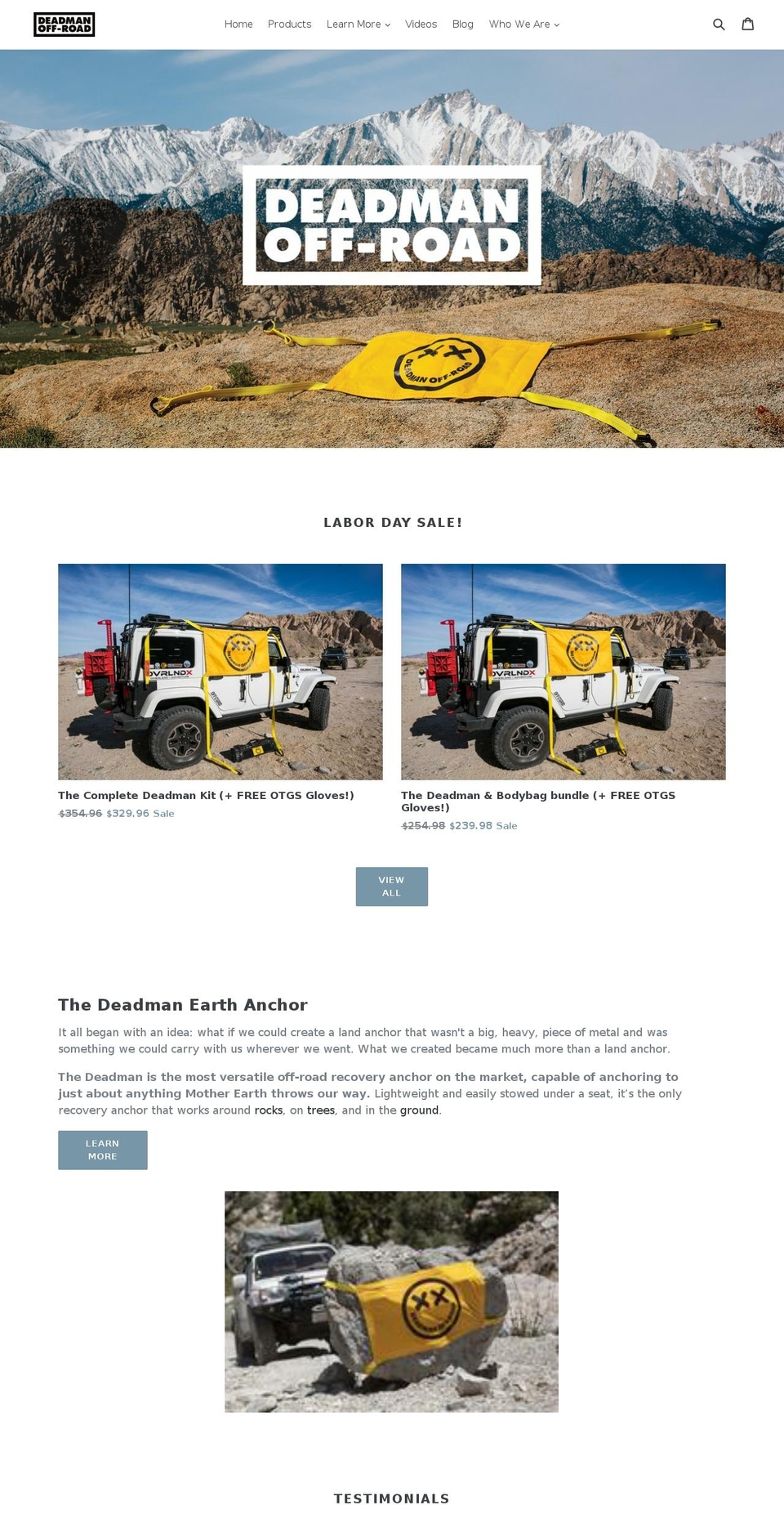 deadmanllc.com — Shopify storefront screenshot