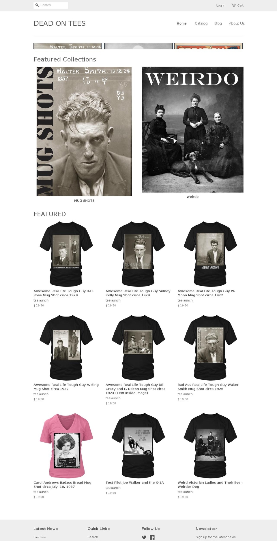 deadontees.com shopify website screenshot