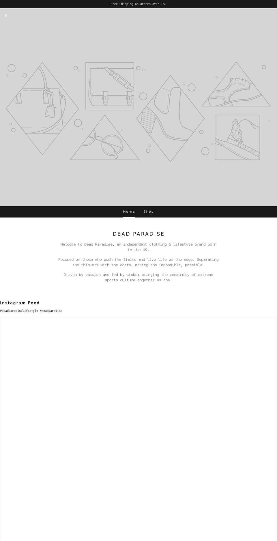 deadparadiselifestyle.com shopify website screenshot