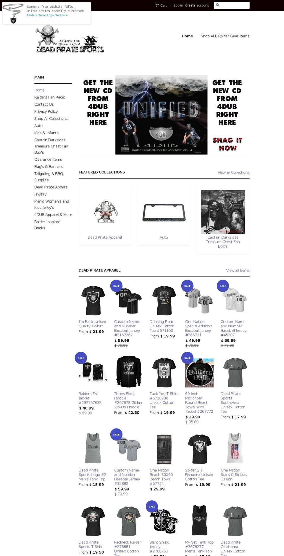 deadpiratesports.com — Shopify storefront screenshot
