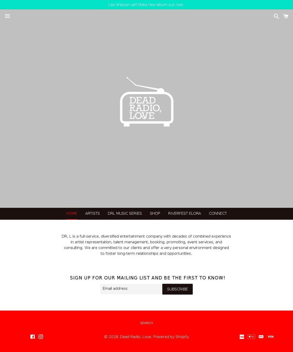 deadradiolove.com — Shopify storefront screenshot