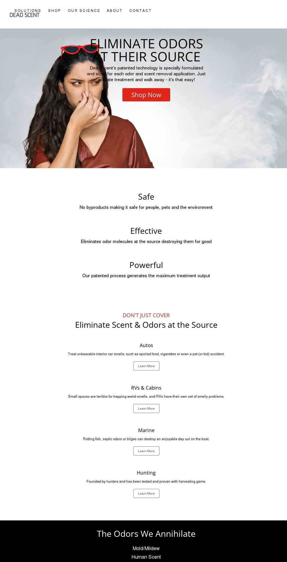 deadscent.com shopify website screenshot