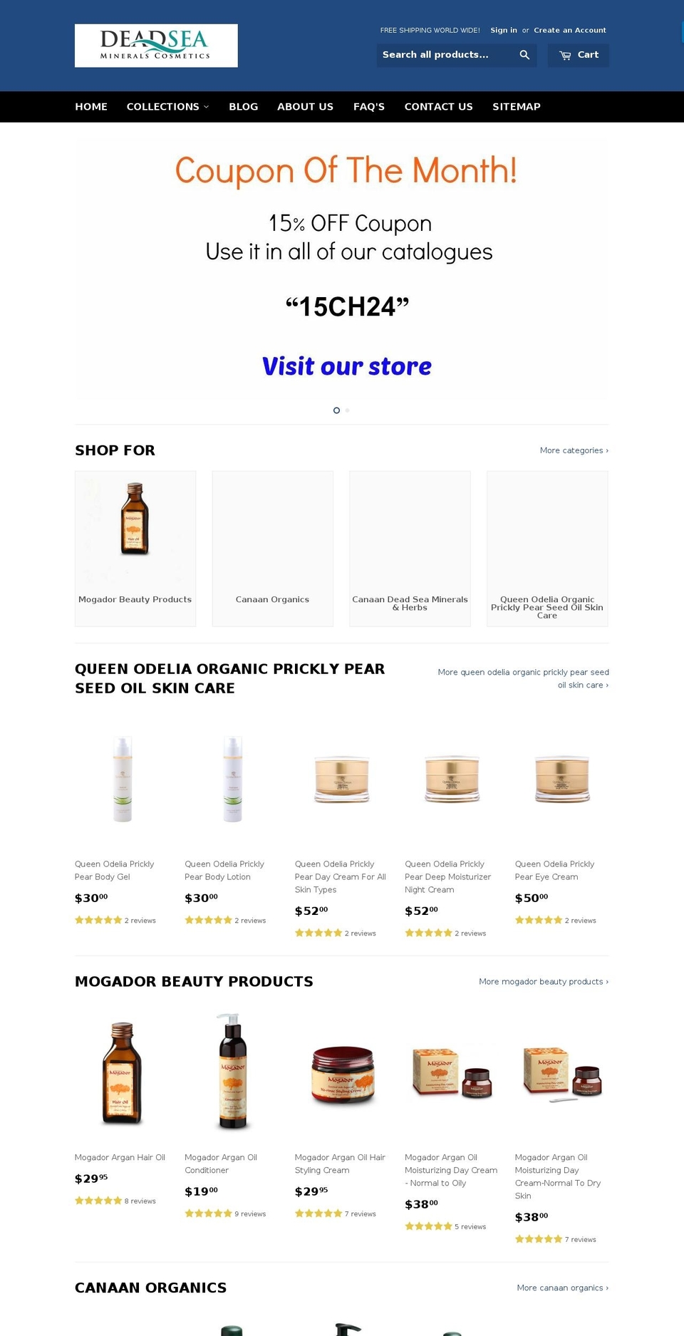 deadsea-cosmetic.com shopify website screenshot