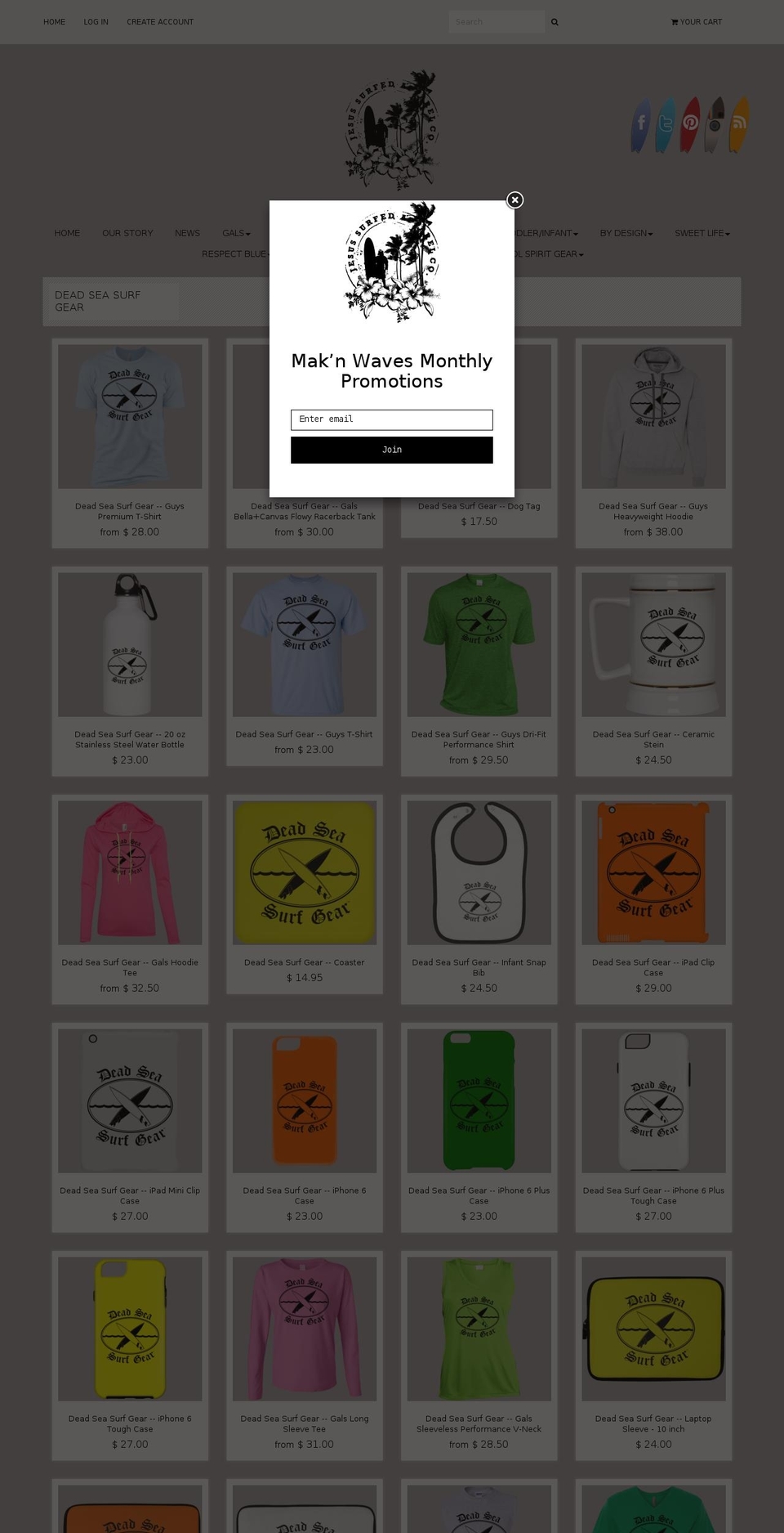 deadseasurfgear.com — Shopify storefront screenshot