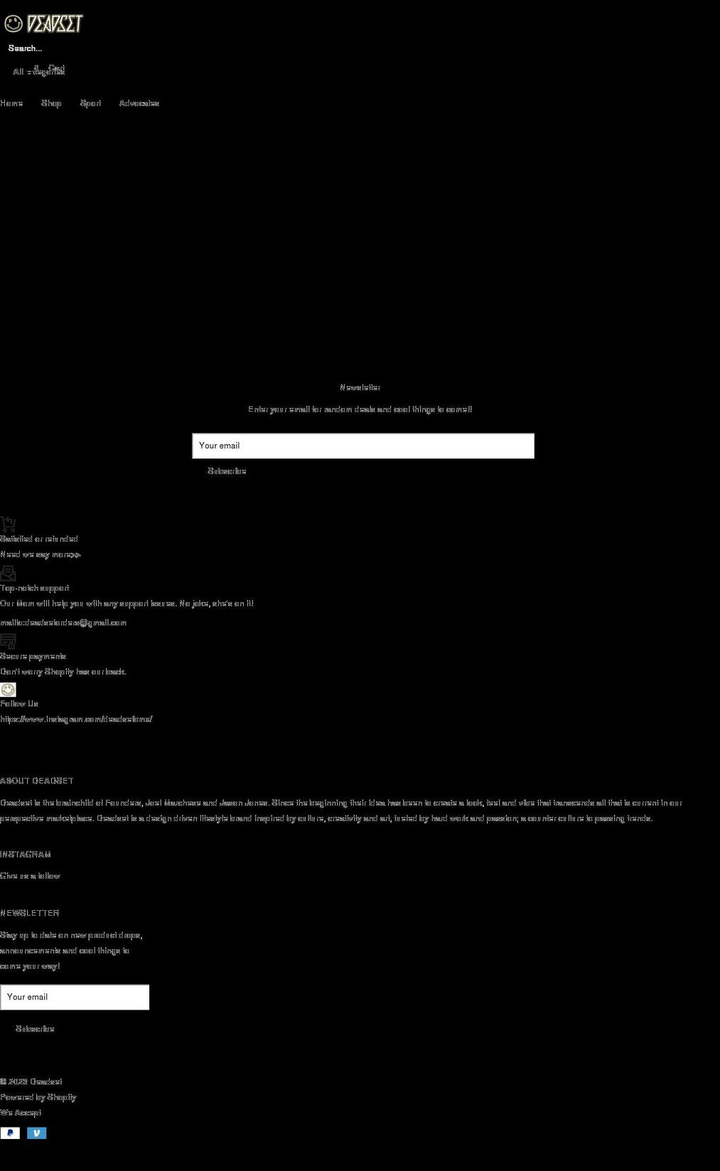deadset.com shopify website screenshot