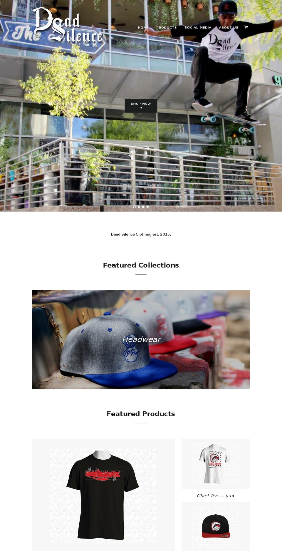 deadsilenceclothing.com — Shopify storefront screenshot