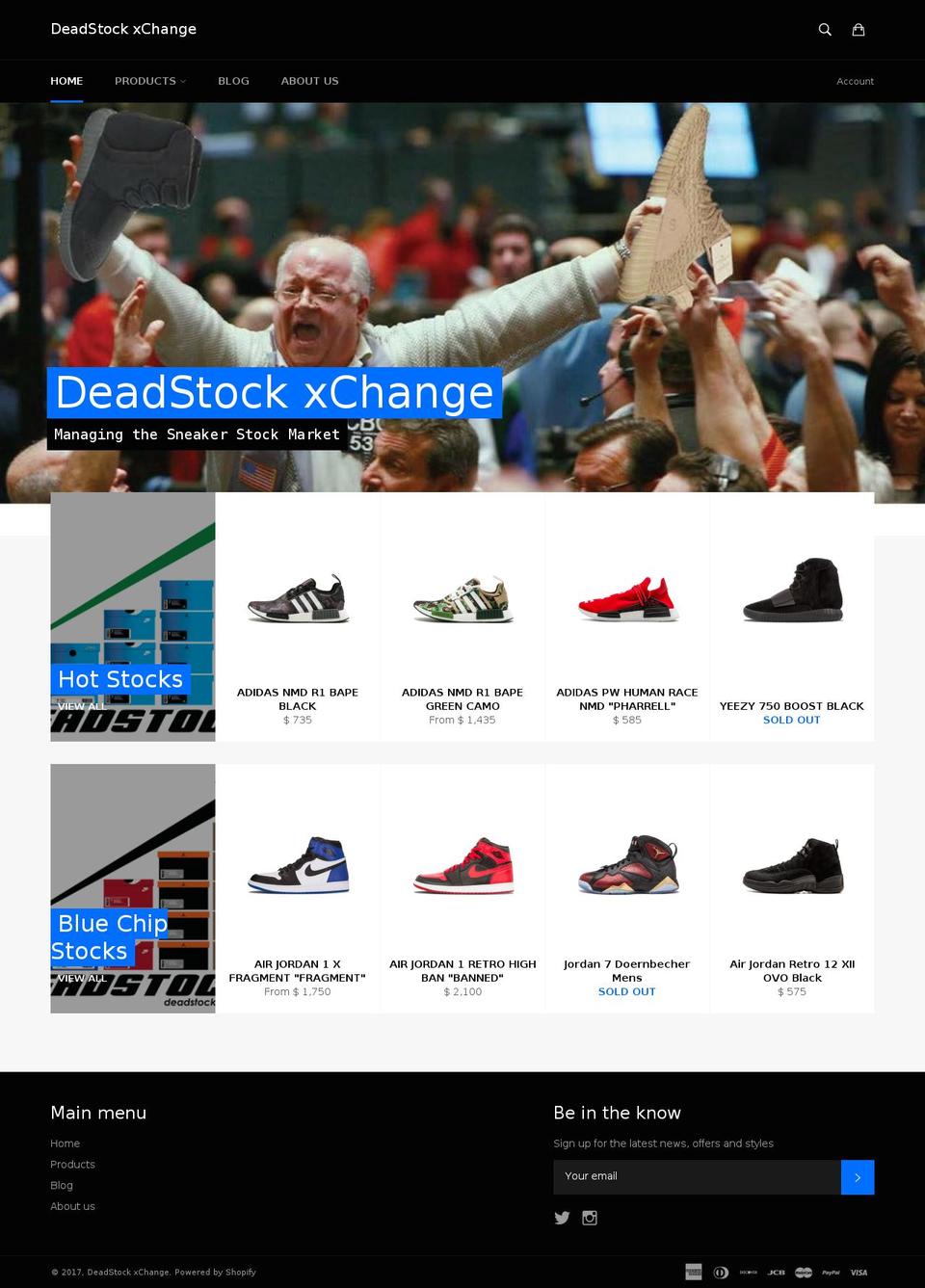deadstockxc.com shopify website screenshot