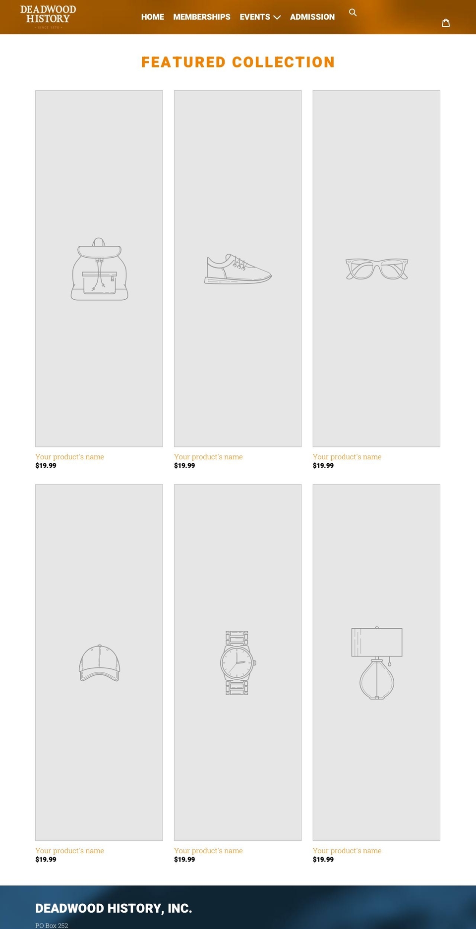 deadwood-history-inc.myshopify.com shopify website screenshot