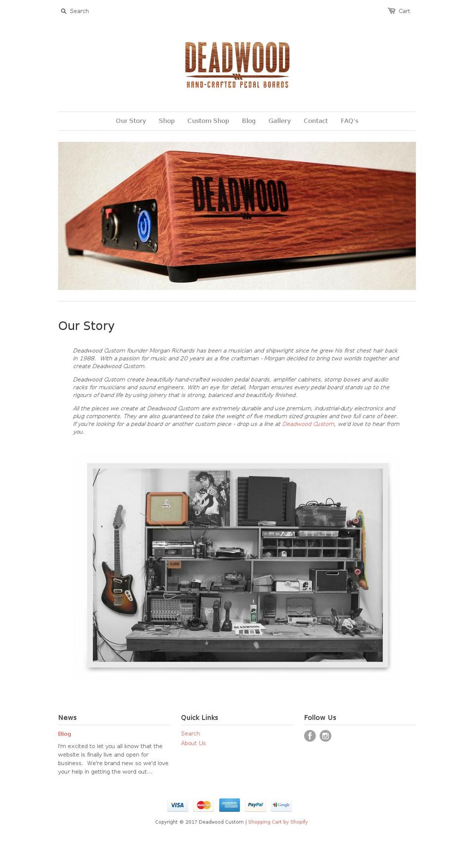 deadwoodcustom.com shopify website screenshot