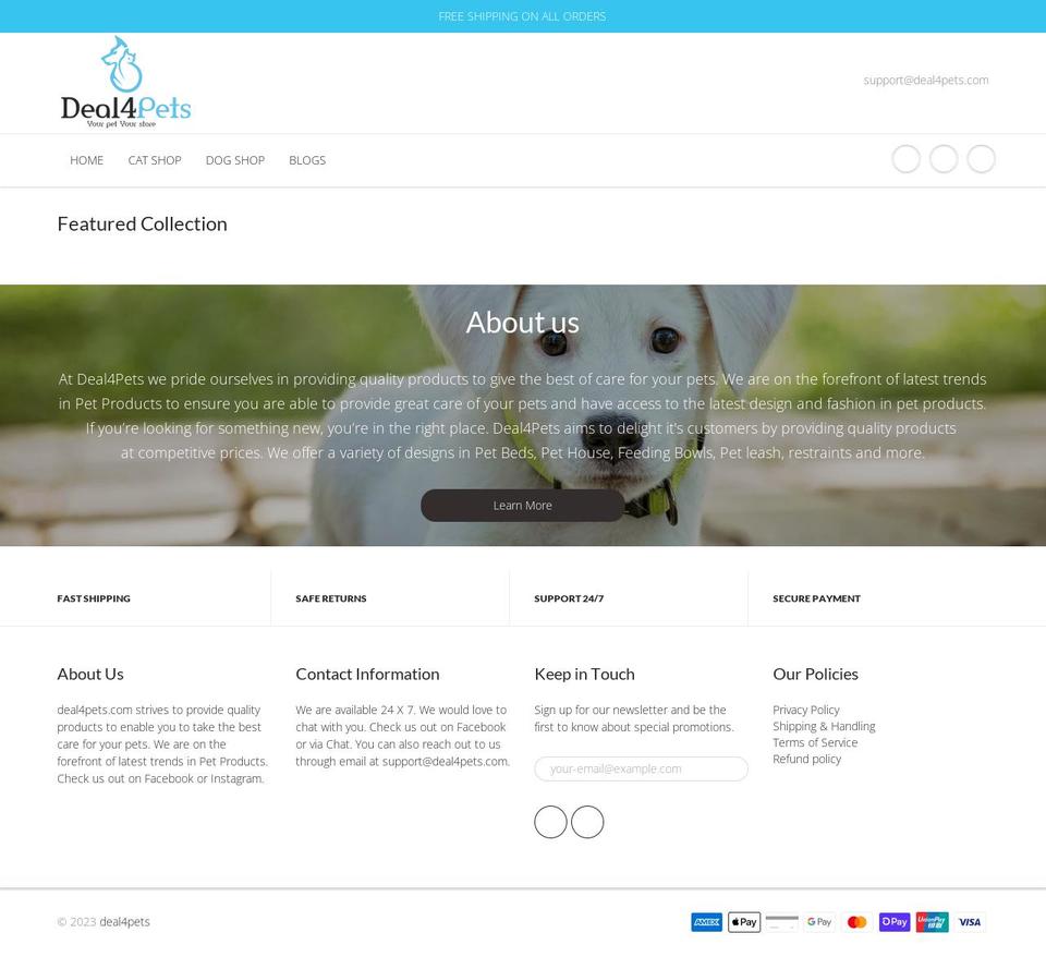 deal4pets.com — Shopify storefront screenshot