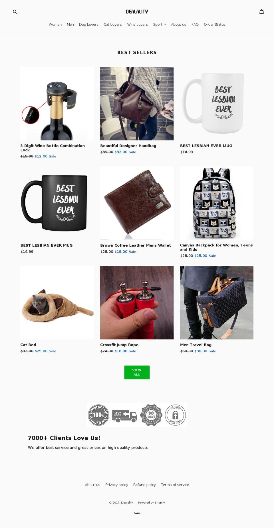 dealality.com shopify website screenshot