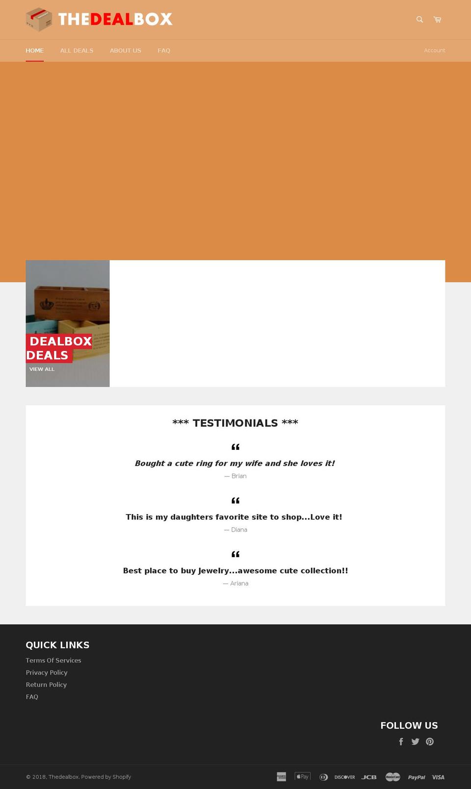 dealboxbargains.com — Shopify storefront screenshot