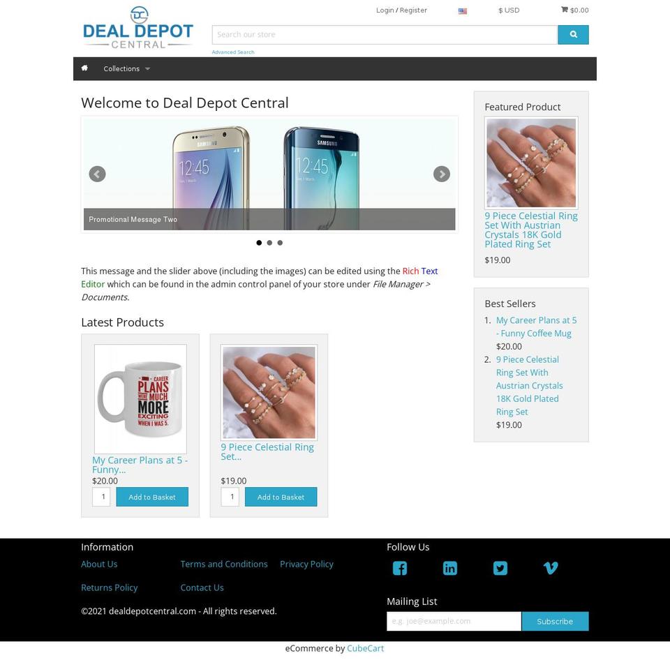 dealdepotcentral.com — Shopify storefront screenshot