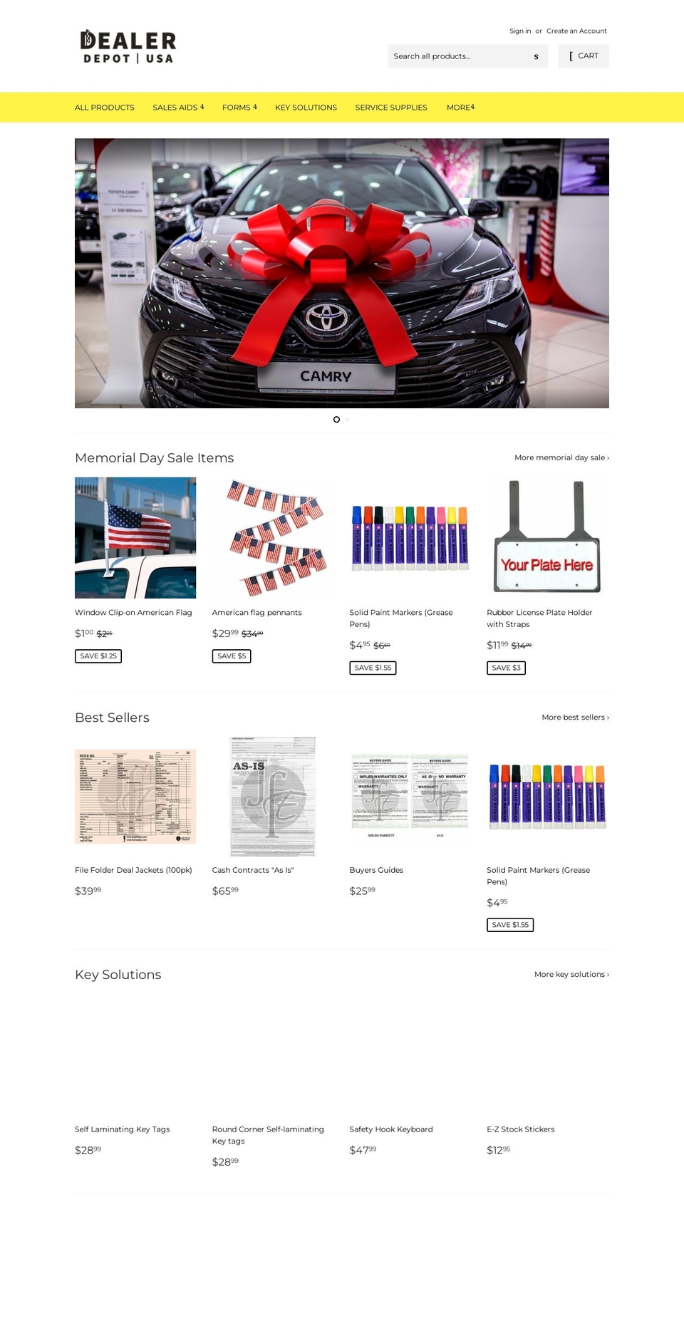 dealerdepotusa.com — Shopify storefront screenshot