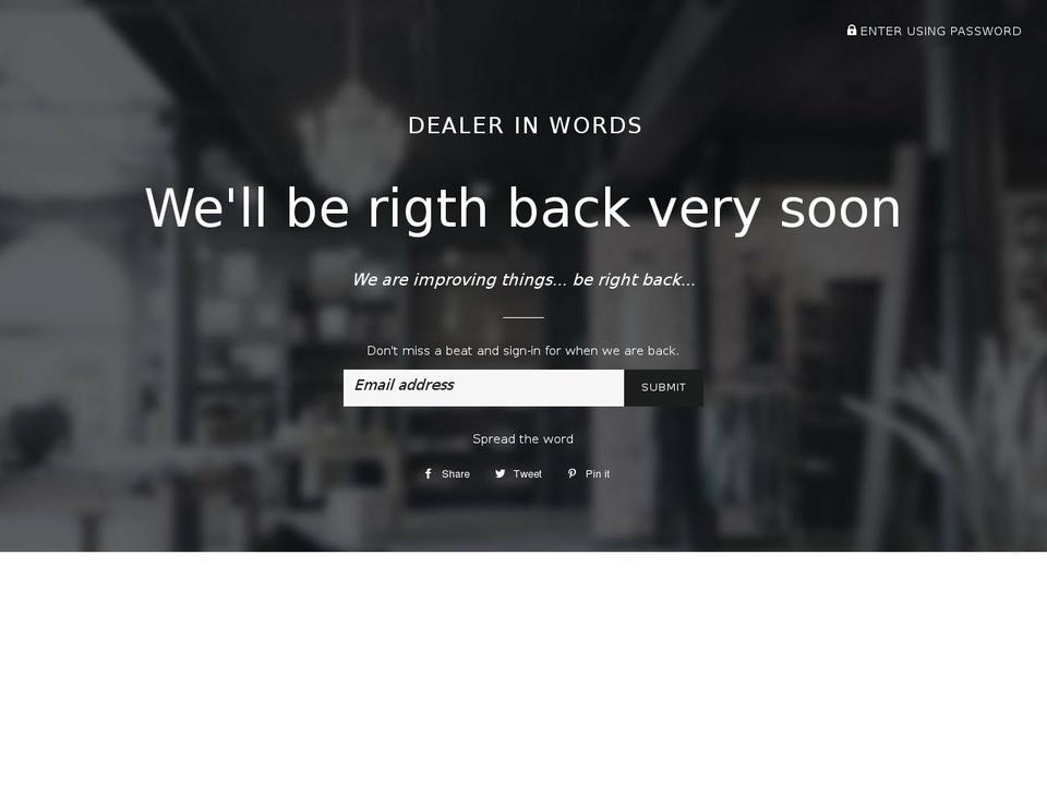 Main Theme (Based on Brooklyn) Shopify theme site example dealerinwords.com