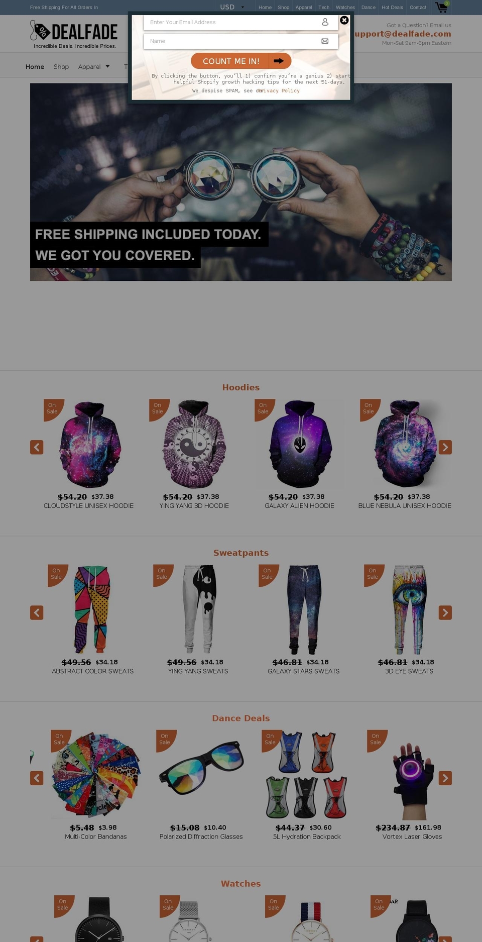 dealfade.com — Shopify storefront screenshot
