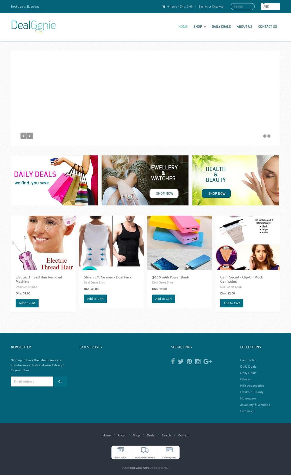dealgenieshop.com — Shopify storefront screenshot