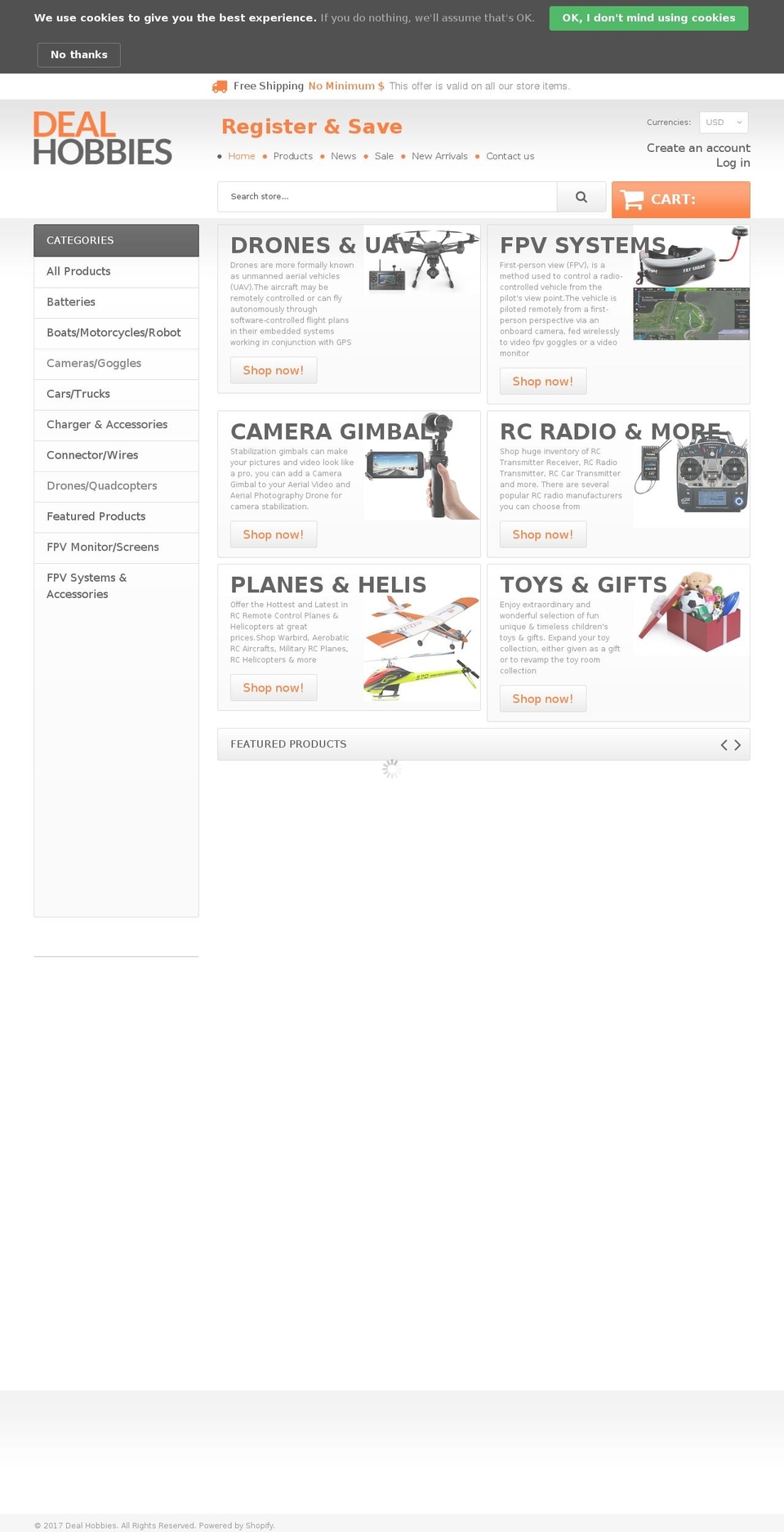 Copy of theme178 Shopify theme site example dealhobbies.com