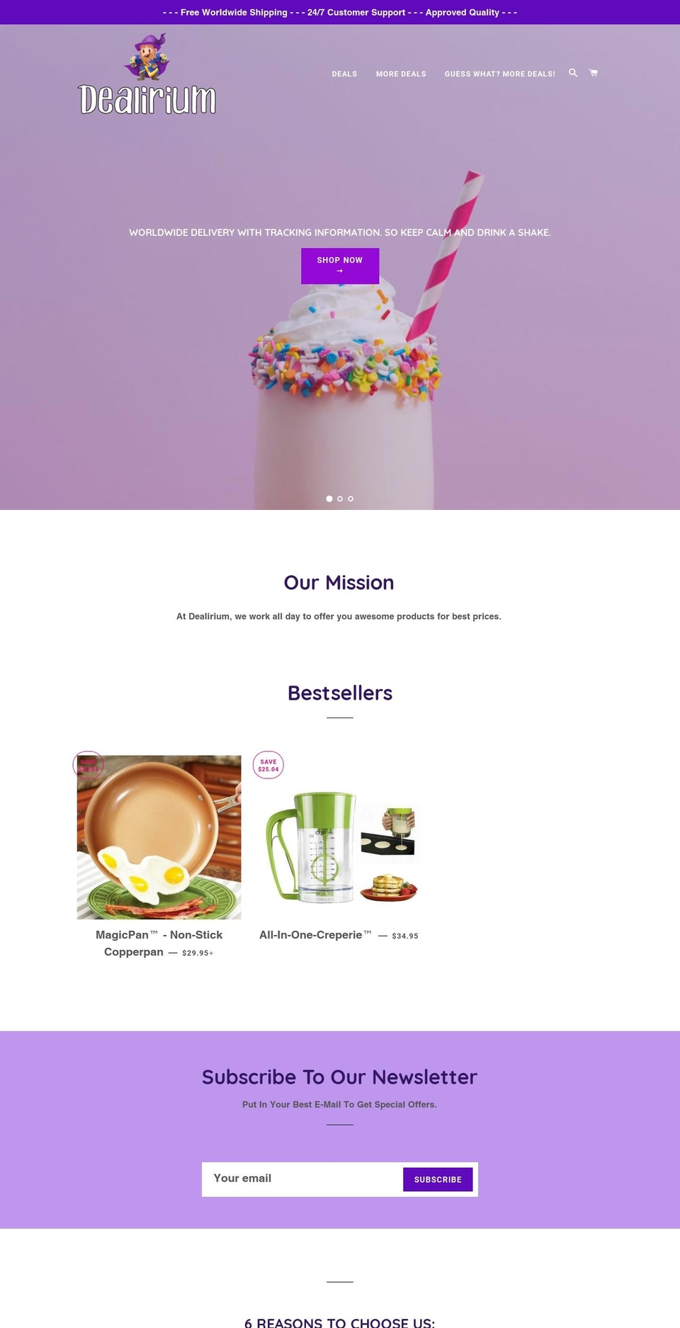 dealirium.net shopify website screenshot