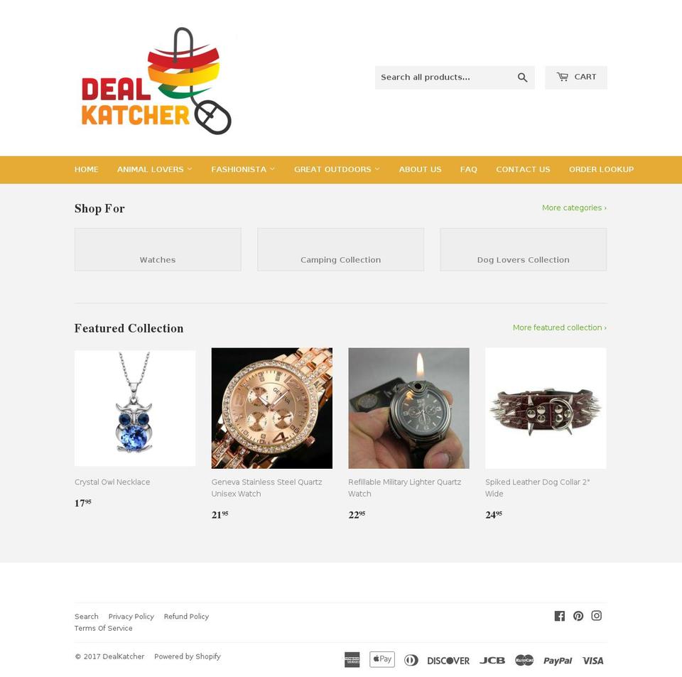 dealkatcher.com shopify website screenshot
