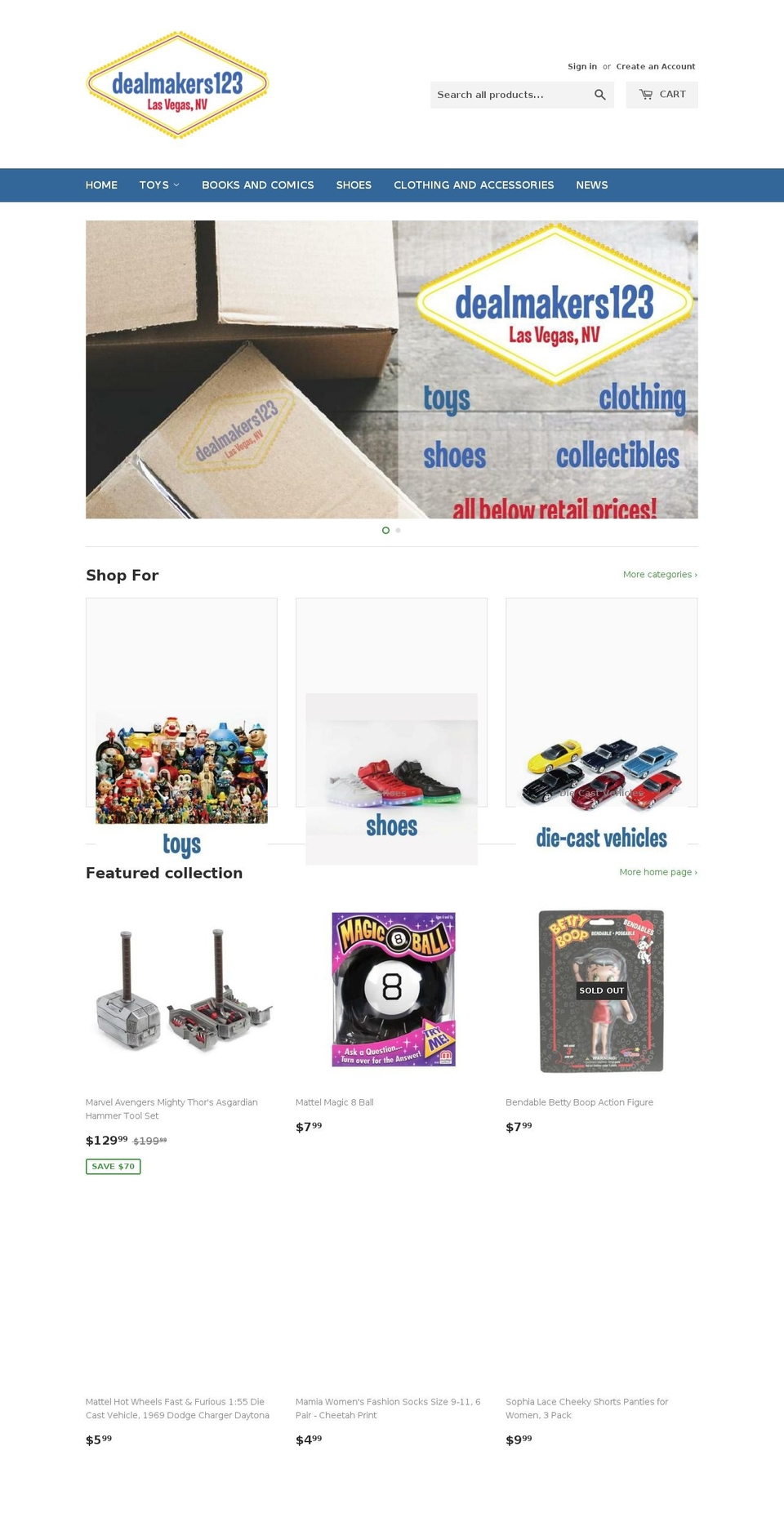 dealmakers123.com — Shopify storefront screenshot