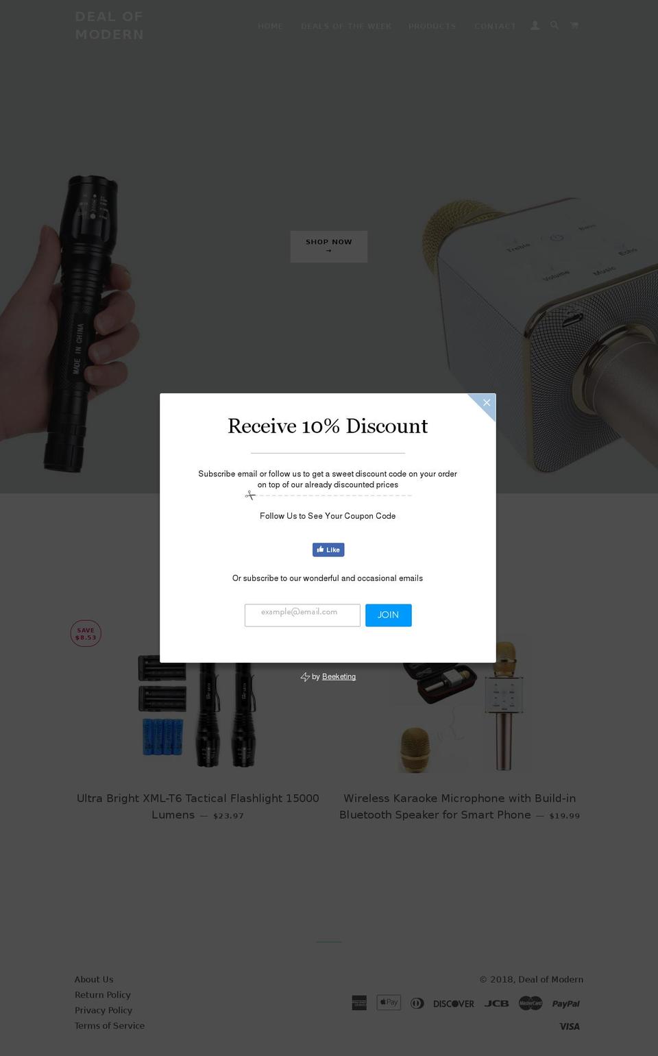 deals-of-modern.myshopify.com shopify website screenshot