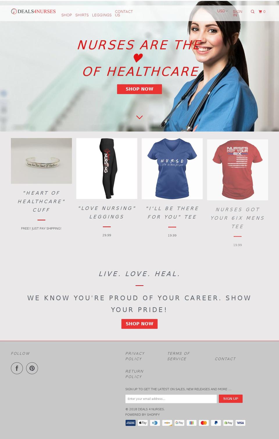 deals4nurses.com — Shopify storefront screenshot