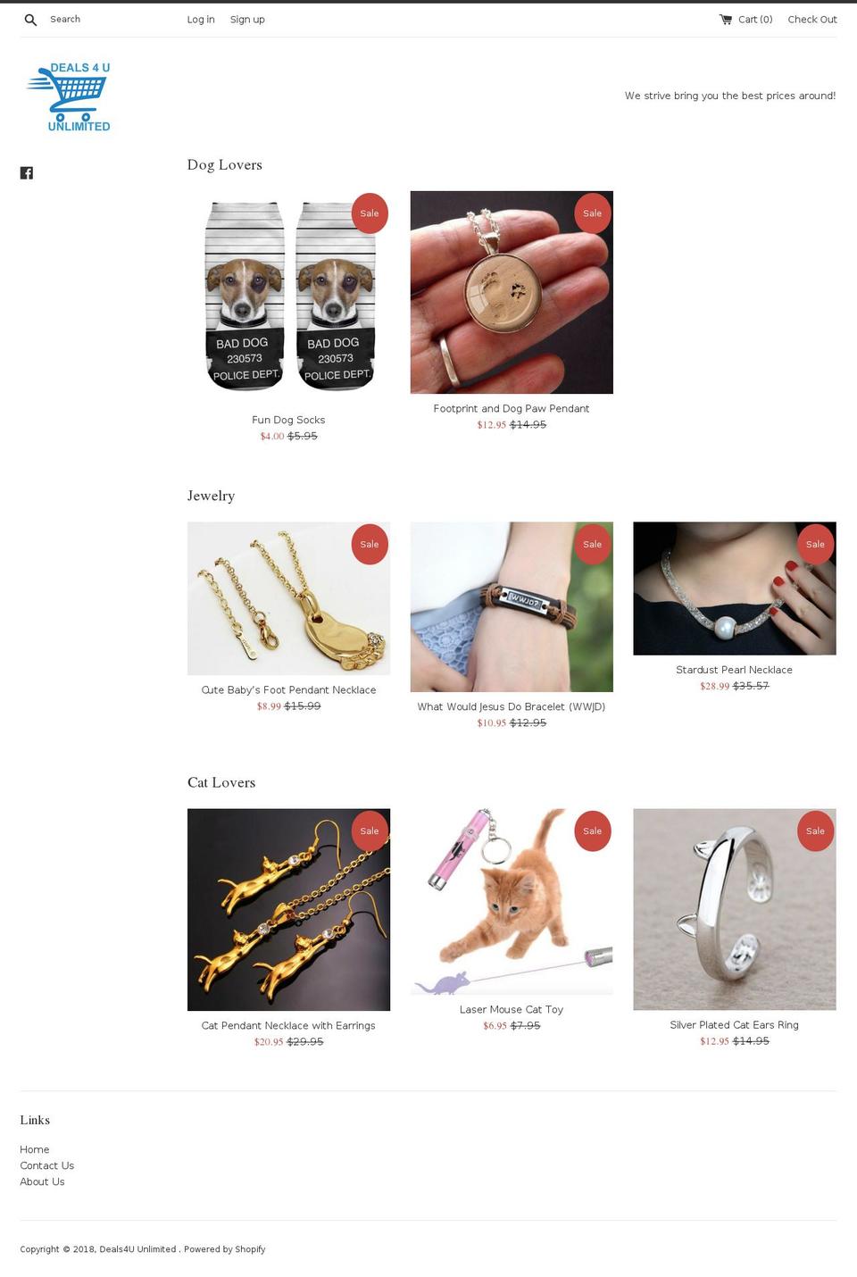 deals4uunlimited.com shopify website screenshot