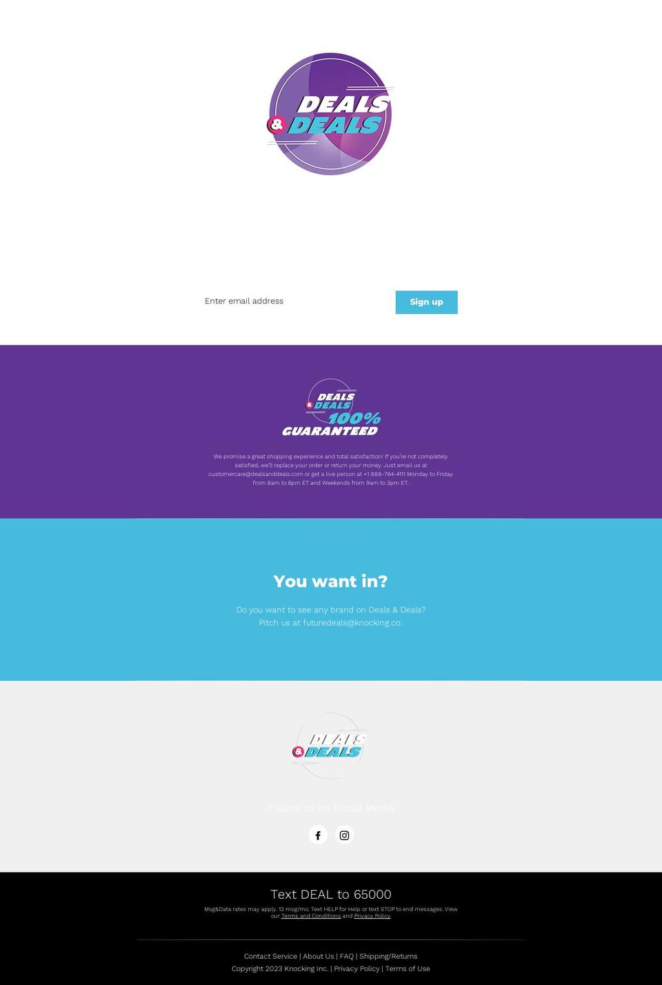 dealsanddeals.com shopify website screenshot