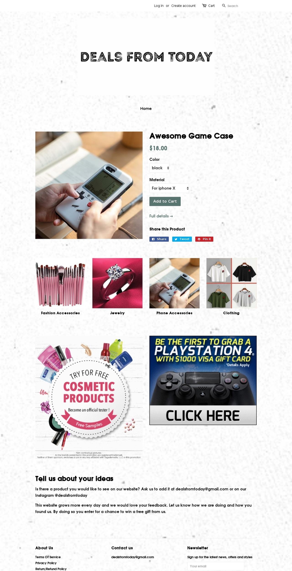 dealsfromtoday.com — Shopify storefront screenshot