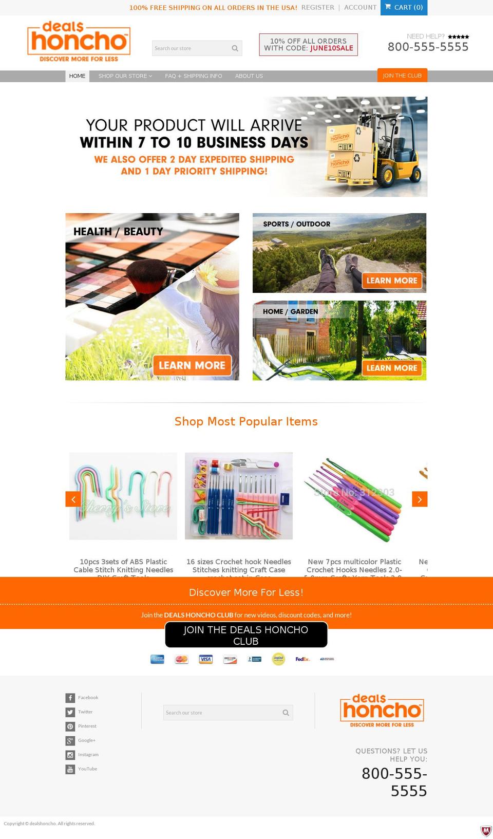dealshoncho.com shopify website screenshot