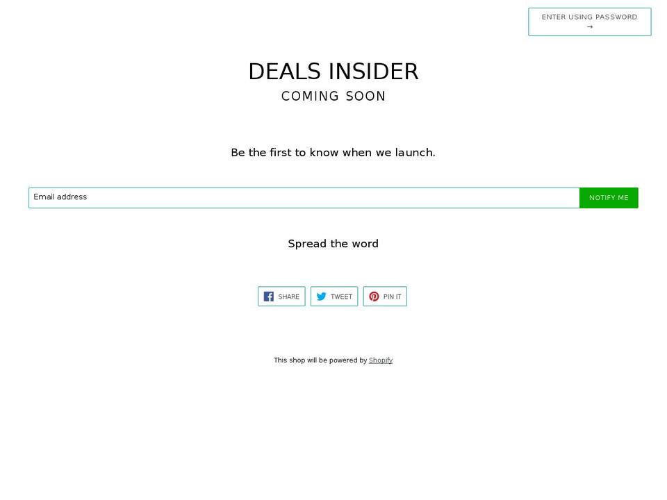 dealsinsidershop.com — Shopify storefront screenshot