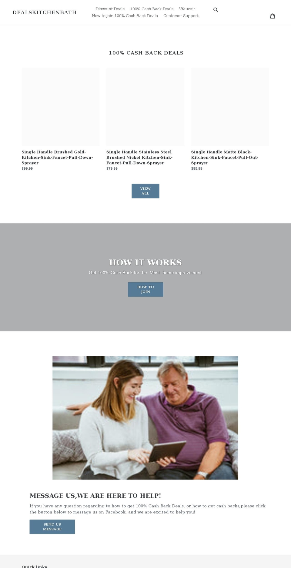 dealskitchenbath.com shopify website screenshot