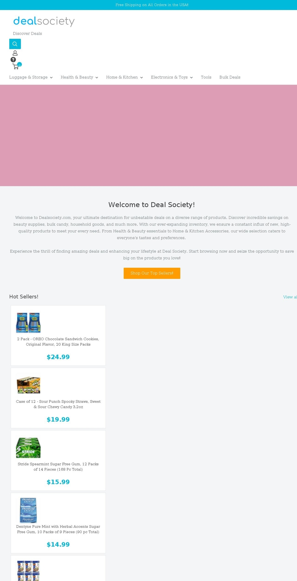 dealsociety.com shopify website screenshot