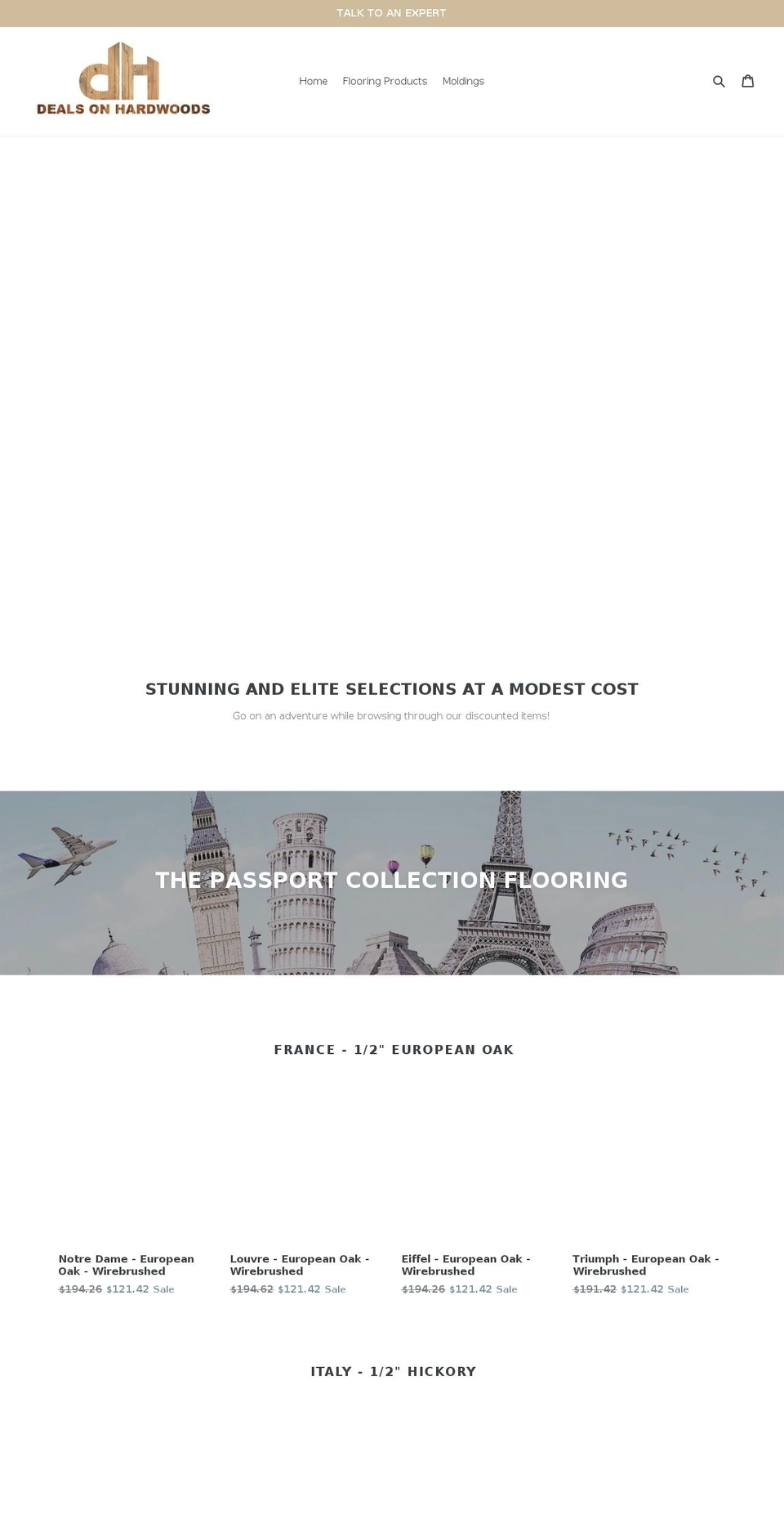 dealsonhardwoods.com — Shopify storefront screenshot