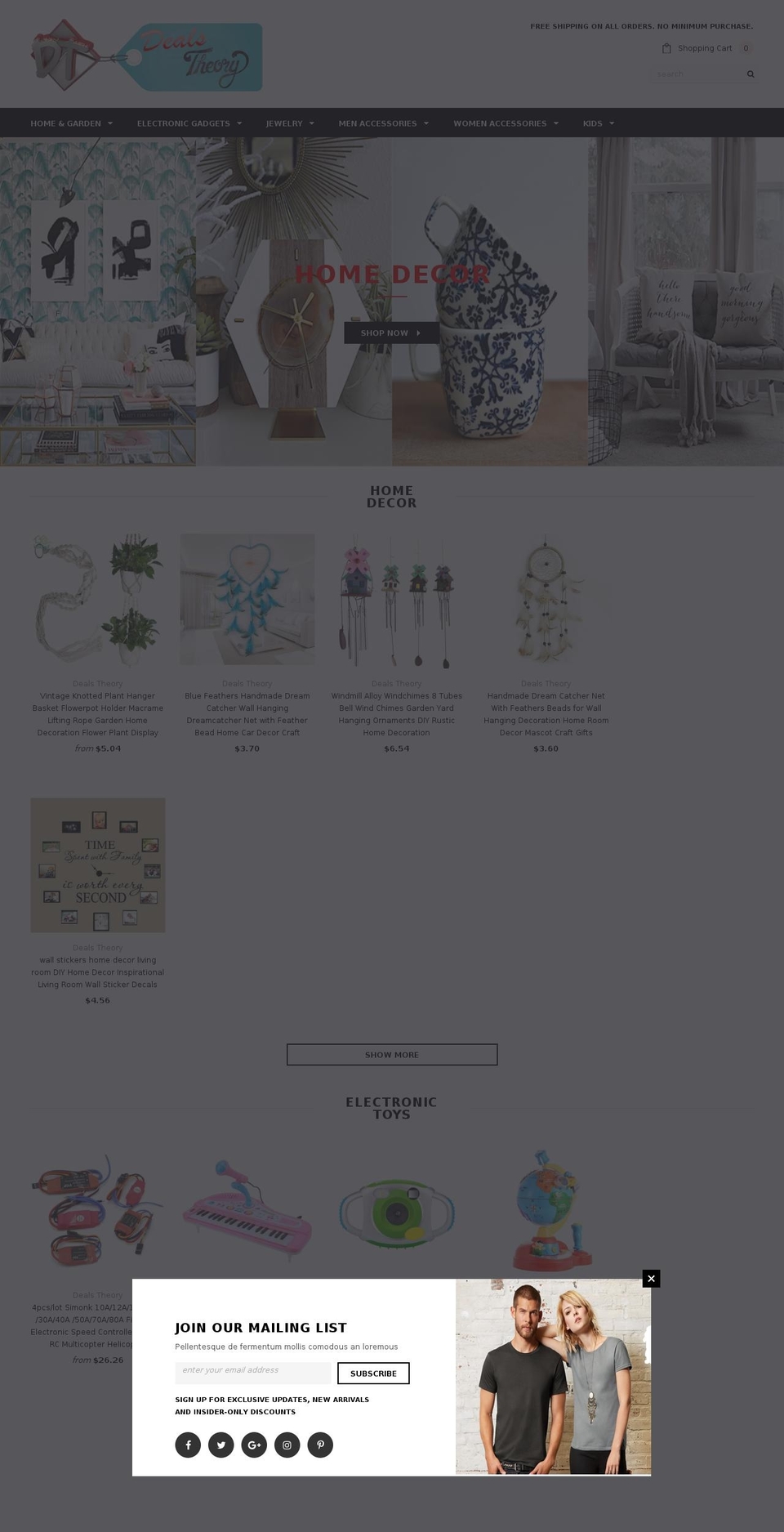 dealstheory.com — Shopify storefront screenshot