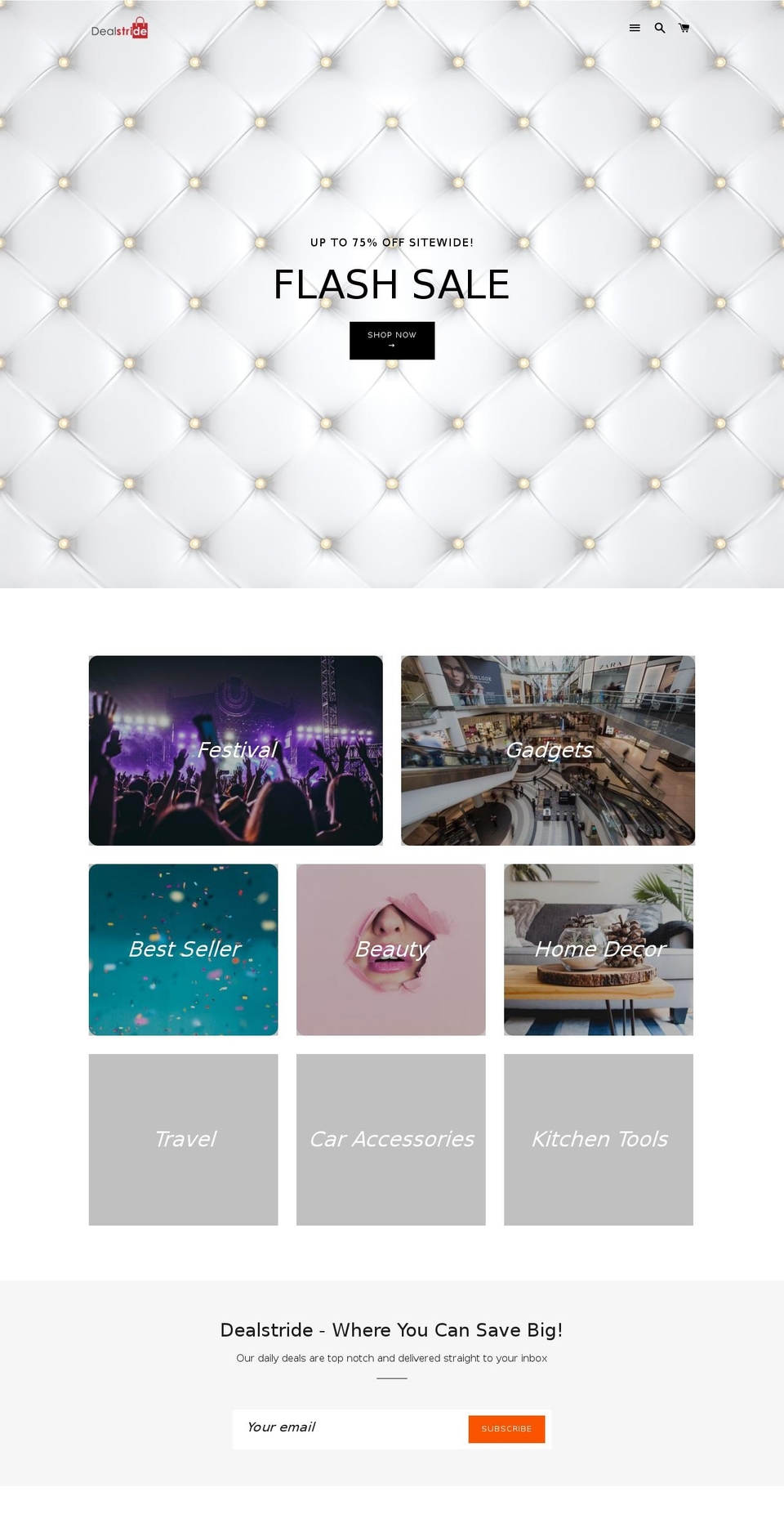 dealstride.com — Shopify storefront screenshot