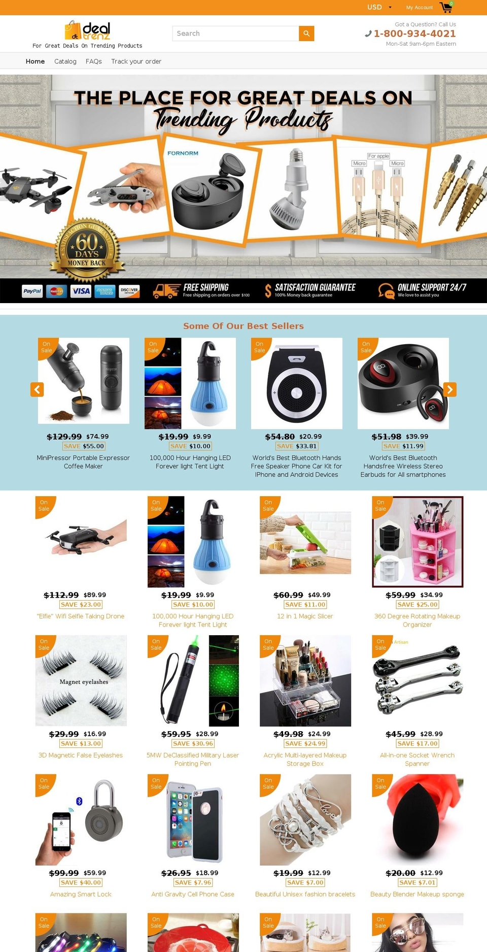 dealtrenz.com shopify website screenshot