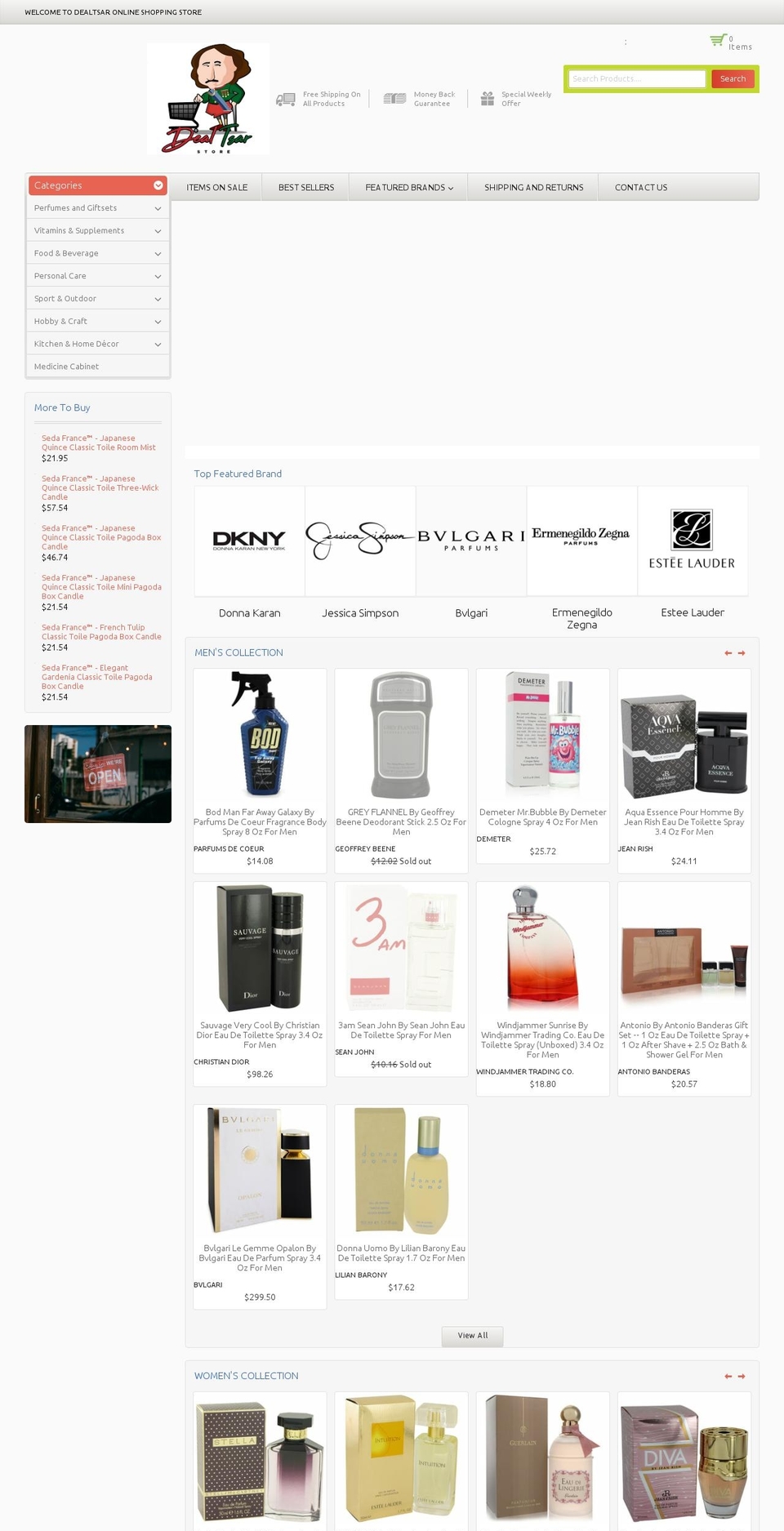 MegaShop Shopify theme site example dealtsar.com