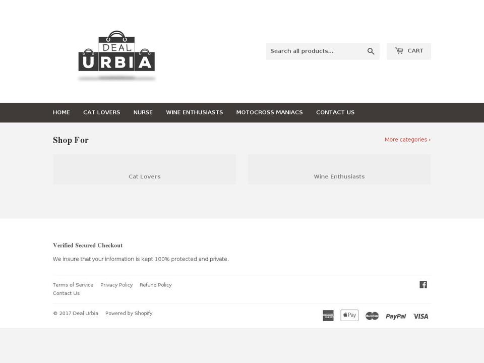 dealurbia.com shopify website screenshot