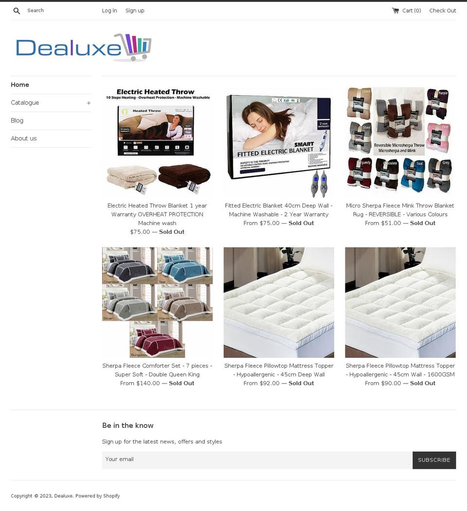 dealuxe.com.au shopify website screenshot
